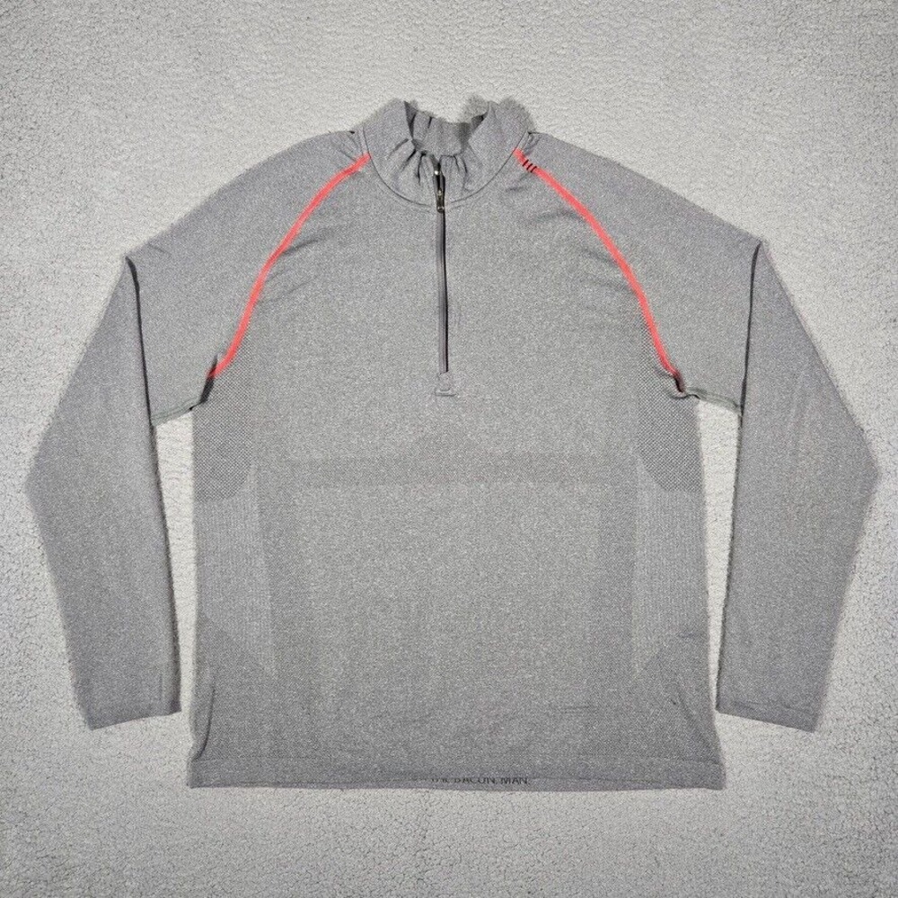 Lululemon Shirt Mens XL Gray Metal Vent 1/4 Zip Pullover Running Wicking Gym‎
